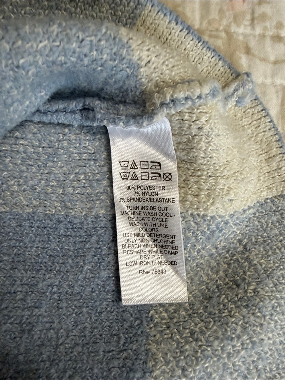 Christian Siriano Blue and White Buffalo Check Turtleneck Sweater - Picture 6 of 6